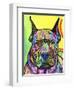 Stare Down, Dogs, Pets, Eyes, Look, Challenge, Animals, Colorful, Stencils, Pop Art, Yellow-Russo Dean-Framed Premium Giclee Print