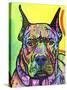 Stare Down, Dogs, Pets, Eyes, Look, Challenge, Animals, Colorful, Stencils, Pop Art, Yellow-Russo Dean-Stretched Canvas