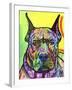 Stare Down, Dogs, Pets, Eyes, Look, Challenge, Animals, Colorful, Stencils, Pop Art, Yellow-Russo Dean-Framed Giclee Print