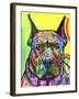 Stare Down, Dogs, Pets, Eyes, Look, Challenge, Animals, Colorful, Stencils, Pop Art, Yellow-Russo Dean-Framed Giclee Print