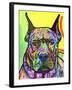 Stare Down, Dogs, Pets, Eyes, Look, Challenge, Animals, Colorful, Stencils, Pop Art, Yellow-Russo Dean-Framed Giclee Print