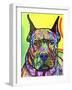 Stare Down, Dogs, Pets, Eyes, Look, Challenge, Animals, Colorful, Stencils, Pop Art, Yellow-Russo Dean-Framed Giclee Print