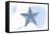 Starfish - Blue - Coastal Icon-Lantern Press-Framed Stretched Canvas