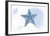 Starfish - Blue - Coastal Icon-Lantern Press-Framed Art Print