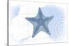 Starfish - Blue - Coastal Icon-Lantern Press-Stretched Canvas