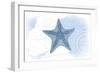 Starfish - Blue - Coastal Icon-Lantern Press-Framed Art Print