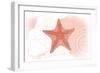 Starfish - Coral - Coastal Icon-Lantern Press-Framed Art Print