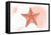 Starfish - Coral - Coastal Icon-Lantern Press-Framed Stretched Canvas