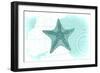 Starfish - Teal - Coastal Icon-Lantern Press-Framed Art Print