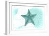 Starfish - Teal - Coastal Icon-Lantern Press-Framed Art Print