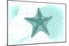 Starfish - Teal - Coastal Icon-Lantern Press-Mounted Art Print