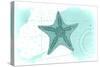 Starfish - Teal - Coastal Icon-Lantern Press-Stretched Canvas