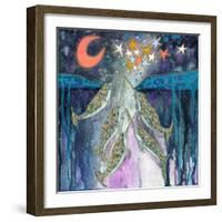 Stargazer Celebration Narwhals-Wyanne-Framed Giclee Print