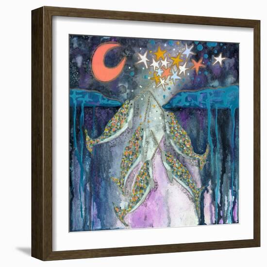 Stargazer Celebration Narwhals-Wyanne-Framed Giclee Print