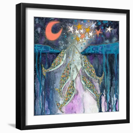 Stargazer Celebration Narwhals-Wyanne-Framed Giclee Print