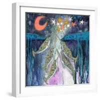 Stargazer Celebration Narwhals-Wyanne-Framed Giclee Print