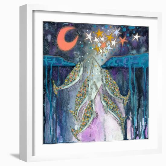 Stargazer Celebration Narwhals-Wyanne-Framed Giclee Print