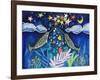 Stargazing Narwhals-Wyanne-Framed Giclee Print