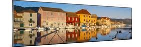 Stari Grad (Old Town) Refelcted in Harbour, Stari Grad, Dalmatia, Croatia-Doug Pearson-Mounted Photographic Print