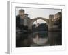 Stari Most Peace Bridge and Reflection of Mosque on Neretva River, Bosnia, Bosnia-Herzegovina-Christian Kober-Framed Photographic Print