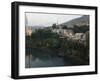 Stari Most Peace Bridge, Koski Mehmed Pasa Mosque Dating from 1557, Old Town Houses, Mostar, Bosnia-Christian Kober-Framed Photographic Print