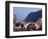 Stari Most Peace Bridge on Neretva River, Evening, Mostar, Bosnia, Bosnia-Herzegovina, Europe-Christian Kober-Framed Photographic Print