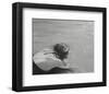 Staring At The Beach-János Huszti-Framed Art Print