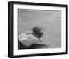 Staring At The Beach-János Huszti-Framed Art Print