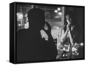 Starlet Ann Margret Olson Dining at the Har Omar American Restaurant-Grey Villet-Framed Stretched Canvas