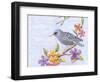 Starling Bird with Flowers-Michelle Faber-Framed Giclee Print