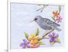 Starling Bird with Flowers-Michelle Faber-Framed Giclee Print