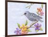 Starling Bird with Flowers-Michelle Faber-Framed Giclee Print