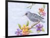 Starling Bird with Flowers-Michelle Faber-Framed Giclee Print