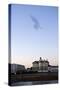 Starlings Shape Above Urban Building-null-Stretched Canvas