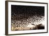 Starlings (Sturnus Vulgaris) Flocking Above Urban Streetlights at Dusk-Paul Hobson-Framed Photographic Print