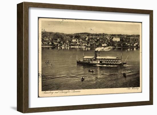 Starnberger See, Dampfer Bavaria in Fahrt, Ort-null-Framed Giclee Print