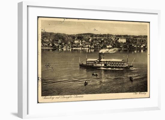 Starnberger See, Dampfer Bavaria in Fahrt, Ort-null-Framed Giclee Print