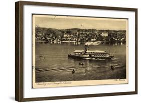 Starnberger See, Dampfer Bavaria in Fahrt, Ort-null-Framed Giclee Print