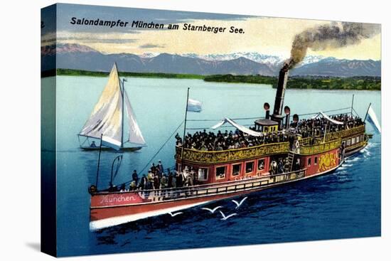 Starnberger See, Salondampfer München, Segelboot-null-Stretched Canvas
