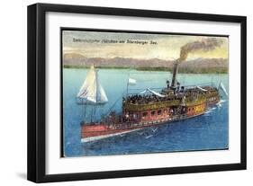 Starnberger See, Salondampfer München, Segelboot-null-Framed Giclee Print