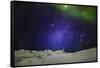 Starry Evening with the Aurora Borealis or Northern Lights and the Milky Way Galaxy, Abisko-null-Framed Stretched Canvas