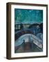 Starry Night, 1922-1924, by Edvard Munch, 1863-1944, Norwegian Expressionist painting,-Edvard Munch-Framed Art Print