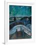 Starry Night, 1922-1924, by Edvard Munch, 1863-1944, Norwegian Expressionist painting,-Edvard Munch-Framed Art Print