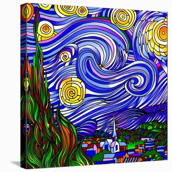 Starry Night 1-Howie Green-Stretched Canvas