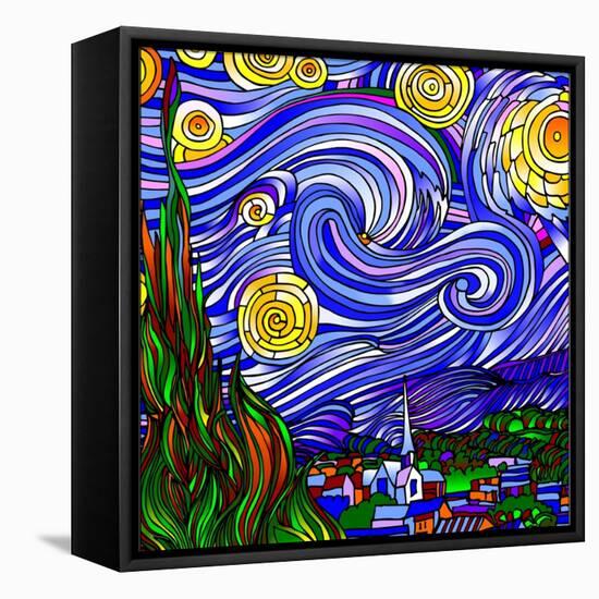 Starry Night 1-Howie Green-Framed Stretched Canvas