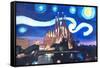 Starry Night Barcelona - Van Gogh Sagrada Familia-Markus Bleichner-Framed Stretched Canvas