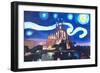 Starry Night Barcelona - Van Gogh Sagrada Familia-Markus Bleichner-Framed Art Print