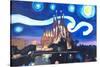 Starry Night Barcelona - Van Gogh Sagrada Familia-Markus Bleichner-Stretched Canvas