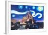 Starry Night Barcelona - Van Gogh Sagrada Familia-Markus Bleichner-Framed Art Print