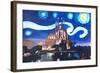 Starry Night Barcelona - Van Gogh Sagrada Familia-Markus Bleichner-Framed Art Print